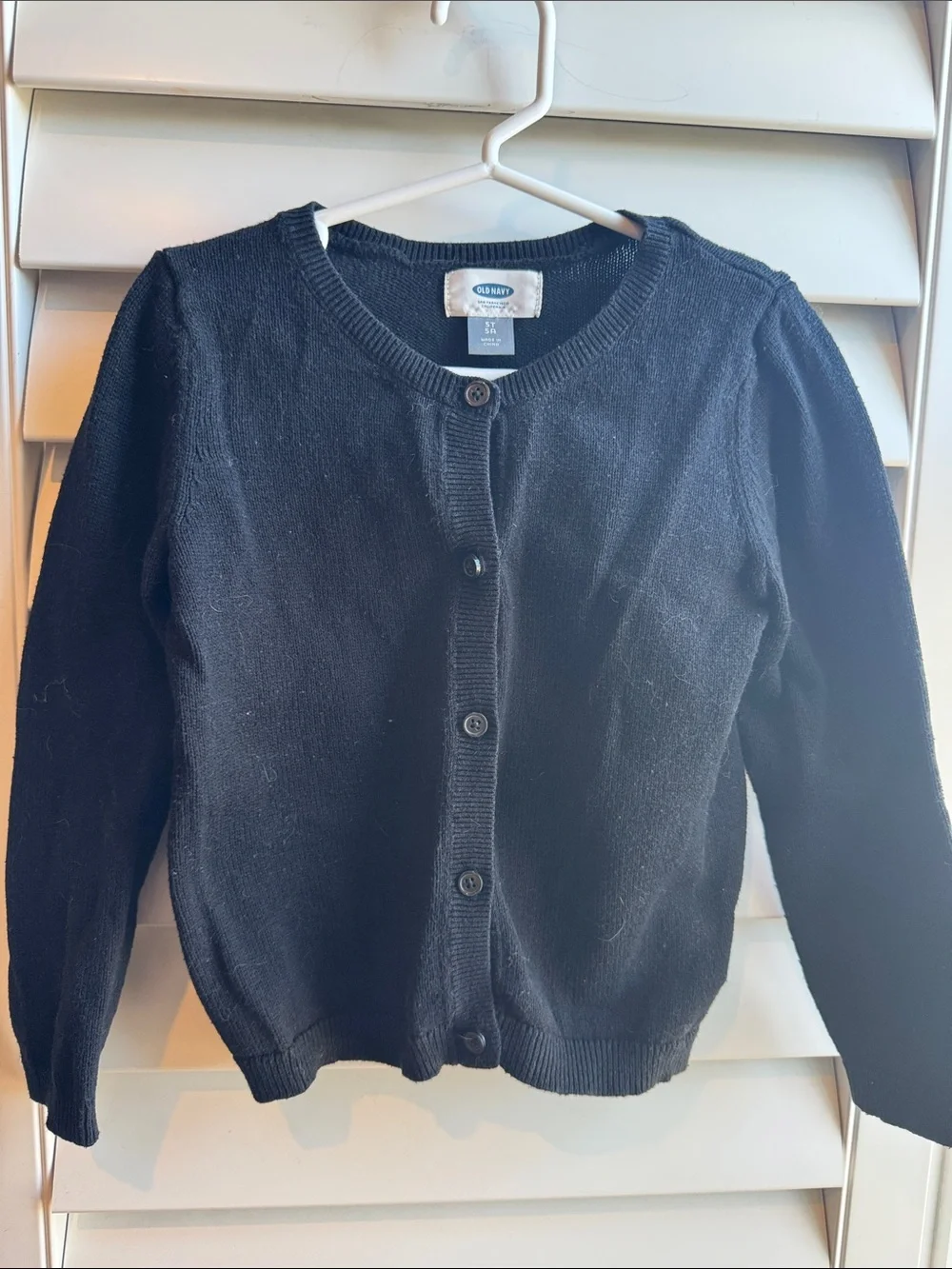 Old Navy Black Kids Button-Front Crewneck Cardigan